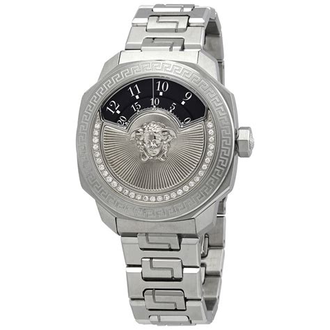 versace watch men's silver|versace men's automatic watch.